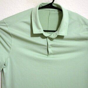 Lululemon Shirt Mens Small Short Sleeve Performance Stretch Polo Light Green